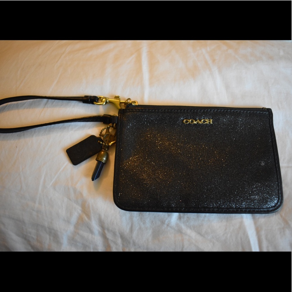 COACH black sparkly wallet